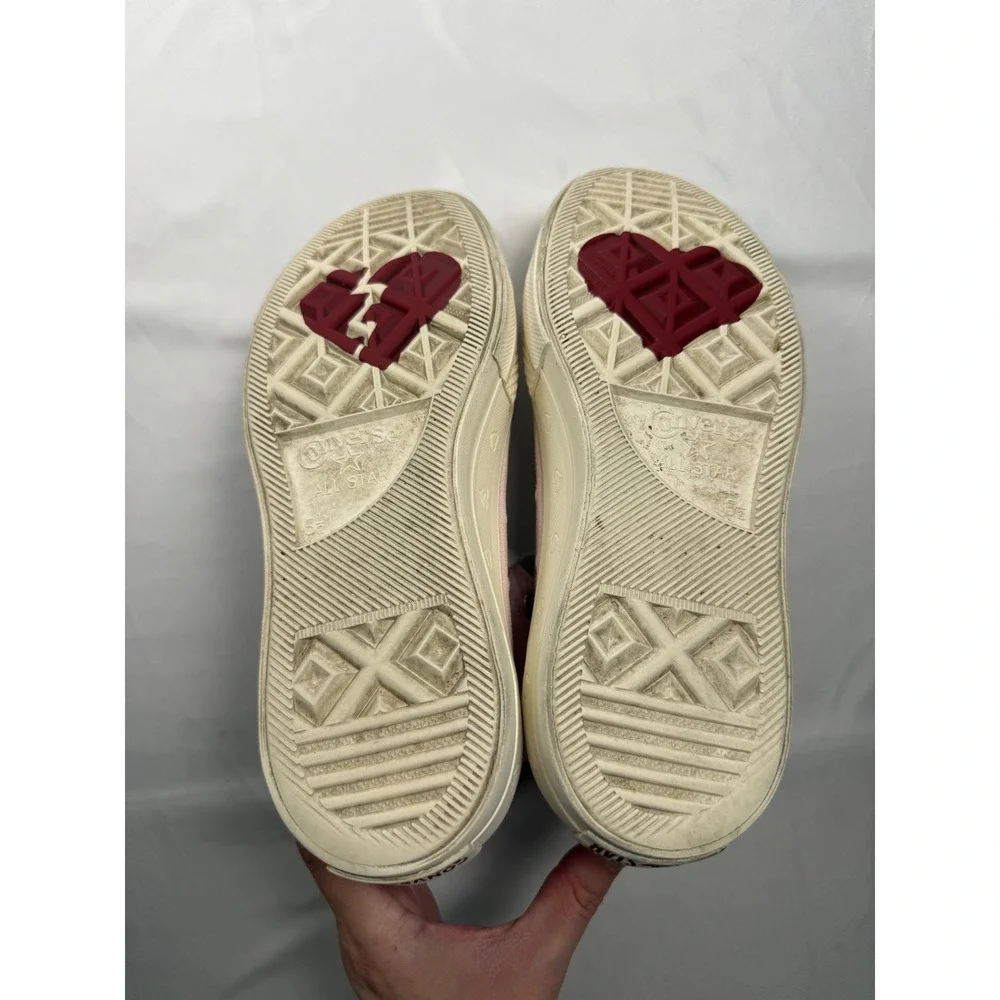 Converse Chuck Taylor All Star Lift Hearts High Top Pink Canvas Sneakers W 7.5